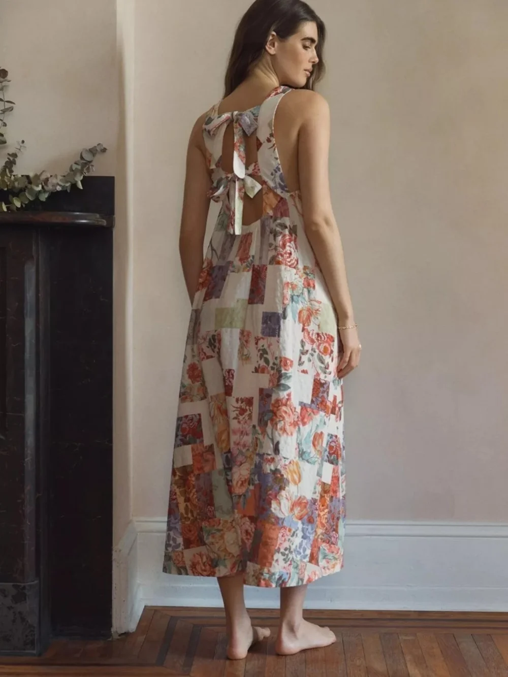 Anthropologie Lyre Floral Patchwork Maxi Sleep Gown | Boho Cottagecore Lounge